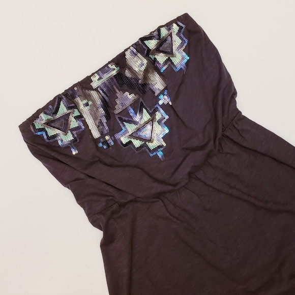 Express Dresses & Skirts - Express gray and sequin strapless dress